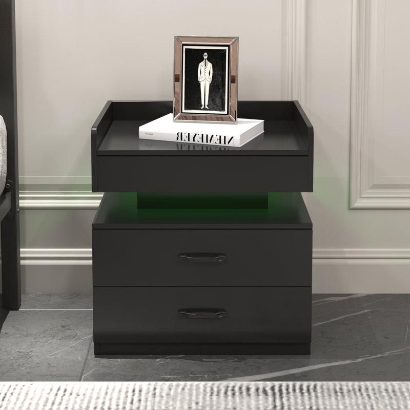 Table de chevet moderne et minimaliste, Noir