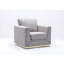 Chaise d'appoint grise avec coussin