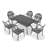 Elegant Aluminum Patio Dining Sets, Black Cast With All-weather Brown Cushions For Outdoor Charm