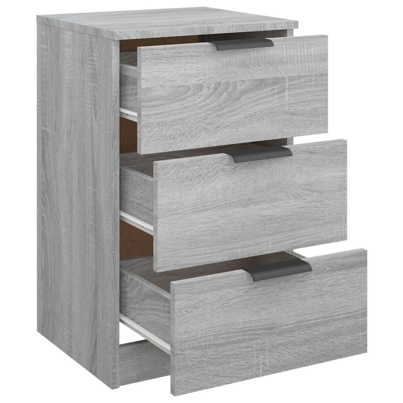 Hocker 6 Drawer Bedside Table, Grey Sonoma