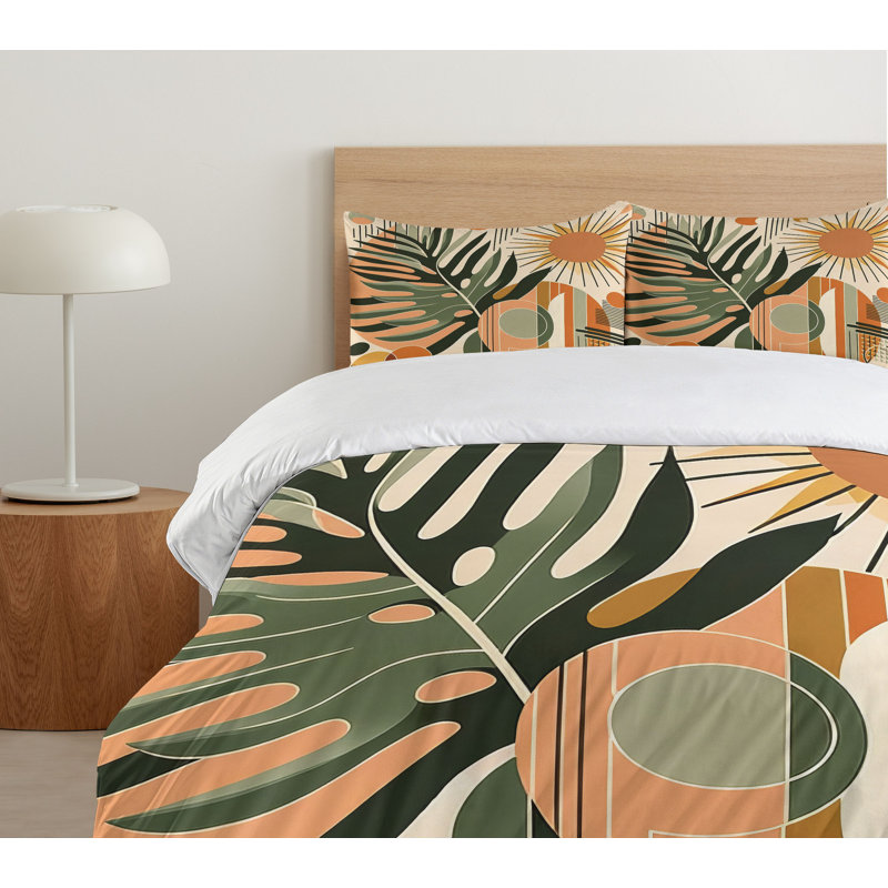 Monstera Duvet Cover, King Duvet Cover + 2 Standard Shams