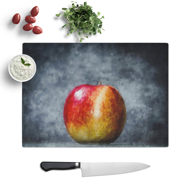 Apple Fruit Painting Chopping Board, 0.4cm H x 20cm W x 29cm L