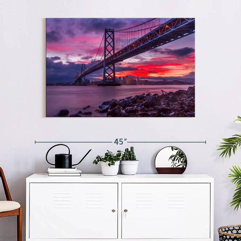 Lilie San Francisco Bay Bridge Twilight, 26" H x 39" W