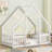 House-Shaped Floor Bed with Fence, Guardrails-834386817-834386816