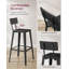 Ensemble de 2 tabourets de bar, tabourets de hauteur de bar, tabourets de bar hauts avec dossier, chaises de bar, structure en acier, style industriel-1695597173