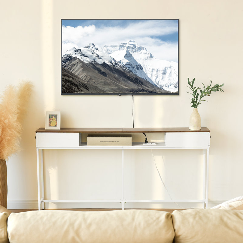 Petracca 63" Storage Console Table with Drawers, White