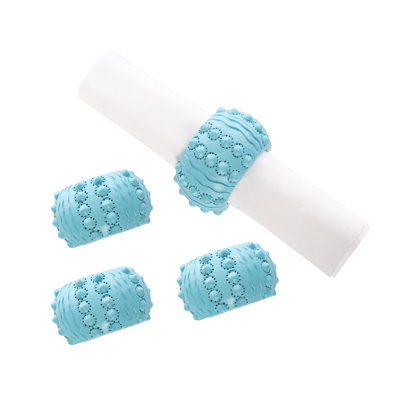 Aqua Sea Urchin Napkin Ring S/4