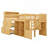 Wood Low Loft Bed with Stairs-1978740945