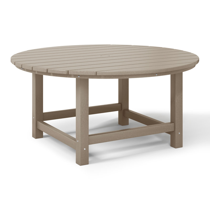 Laguna Outdoor Poly Adirondack 38" Round Coffee Table, Brown