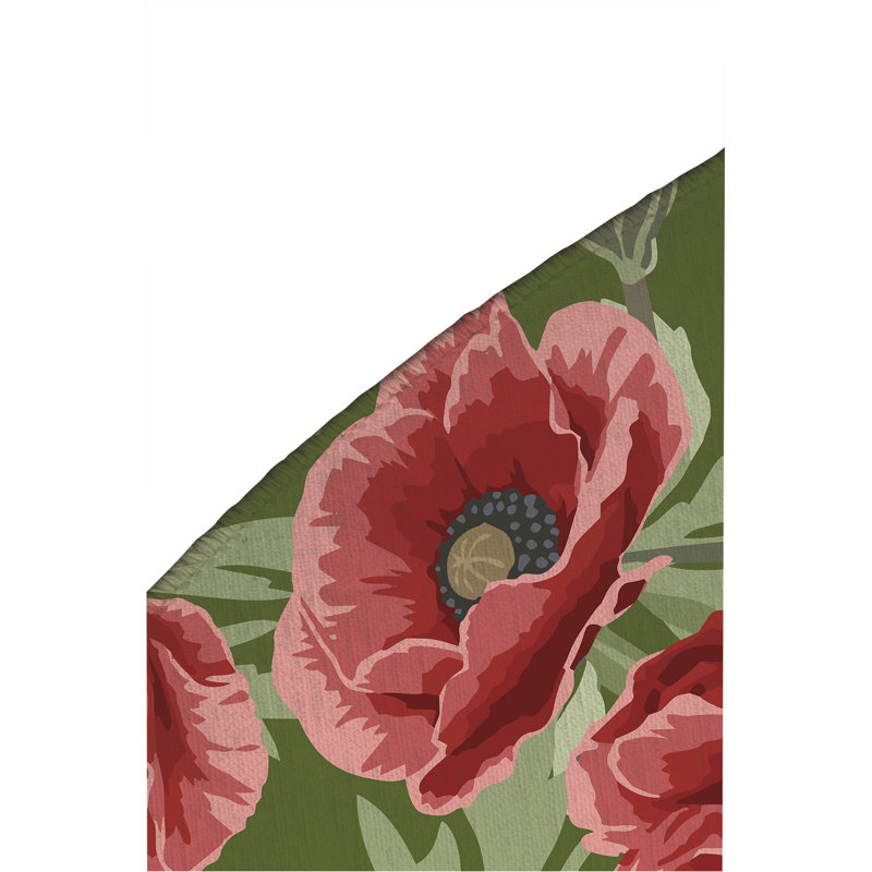 Poppie Soft Step Outdoor Area Rug, Round 5', Evergreen