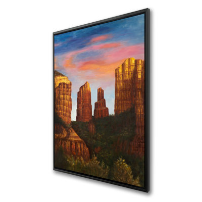 Cathedral Rock in Arizona - Modern Framed Canvas Art Decor