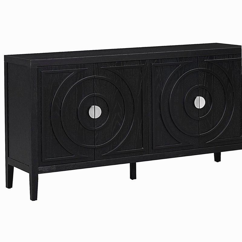 Porte d'armoire latérale rétro Trexm, Noir