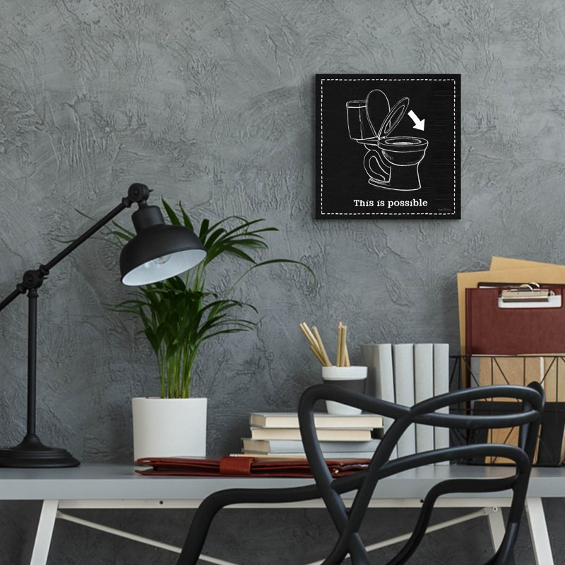 Art mural en verre "Home improvement Vi Black" par Myles Sullivan, H 12 po x l 12 po x P 0,13 po