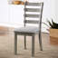 2 chaises de salle à manger grises, dossier, siège rembourré en tissu, style rustique gris rustique, 2 pièces, bois massif