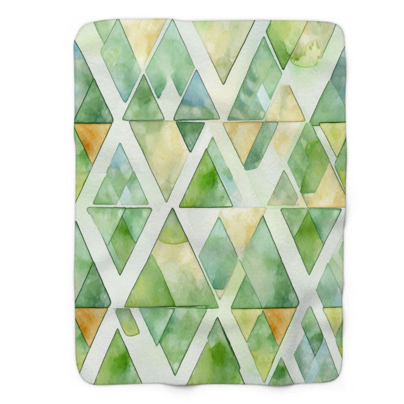 Geometric Fusion - Couverture sherpa de qualité supérieure 1 pièce, L 50 po x L 60 po