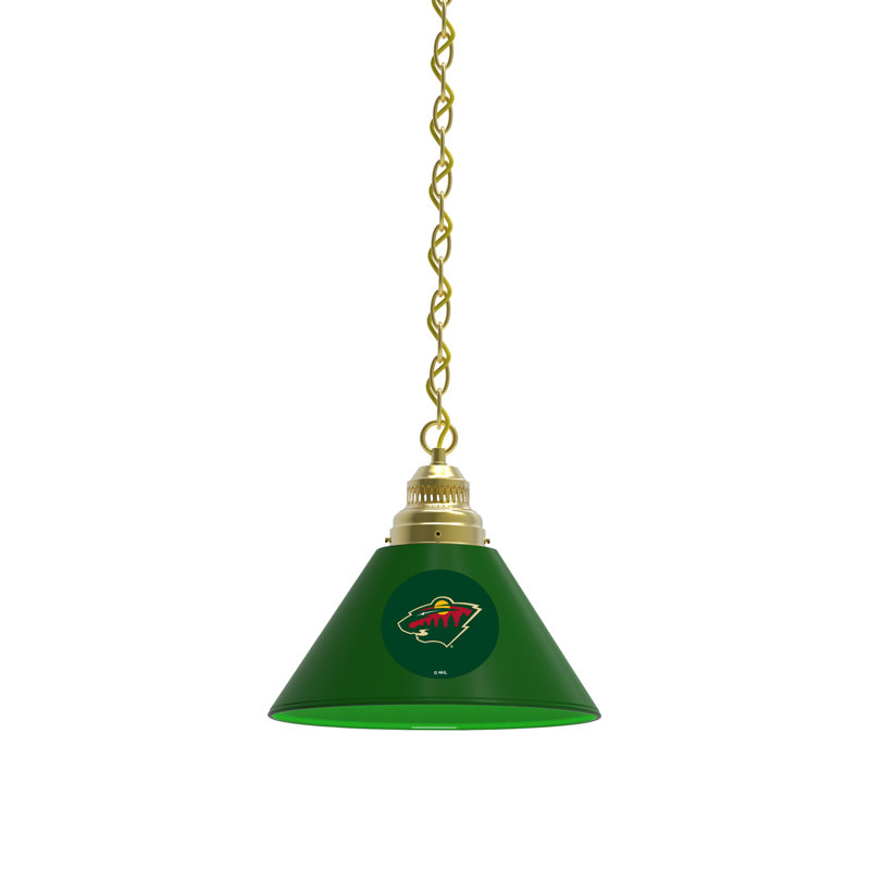 1 - Light Single Pendant, Brass, Minnesota Wild