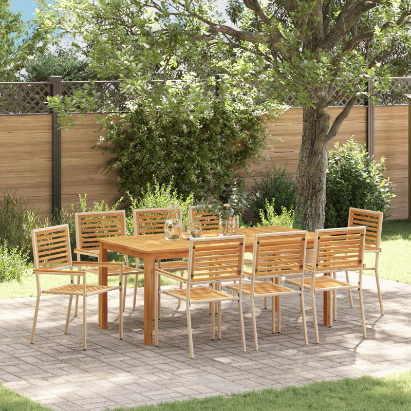 Garden Dining Set, Beige