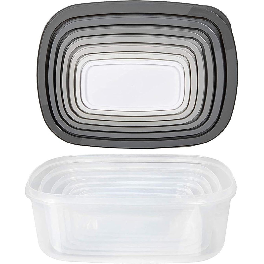 7-In-1 Food Storage Containers Set – Leak-Proof Plastic Lunch Boxes With Locking Lids – Stackable Nesting Meal Prep Containers For Kitchen, Pantry, Of