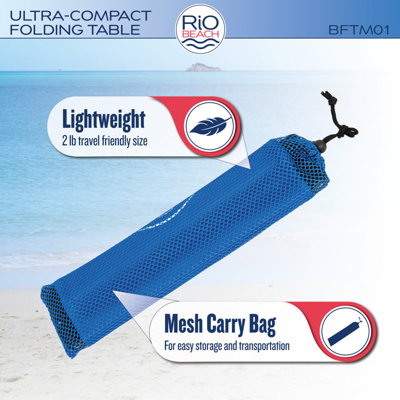 Blue Ultra Compact Fabric Folding Camping Table