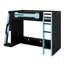 Lit mezzanine peu encombrant avec bureau intégré, tablettes de rangement et lumière RVB personnalisable-1037466398