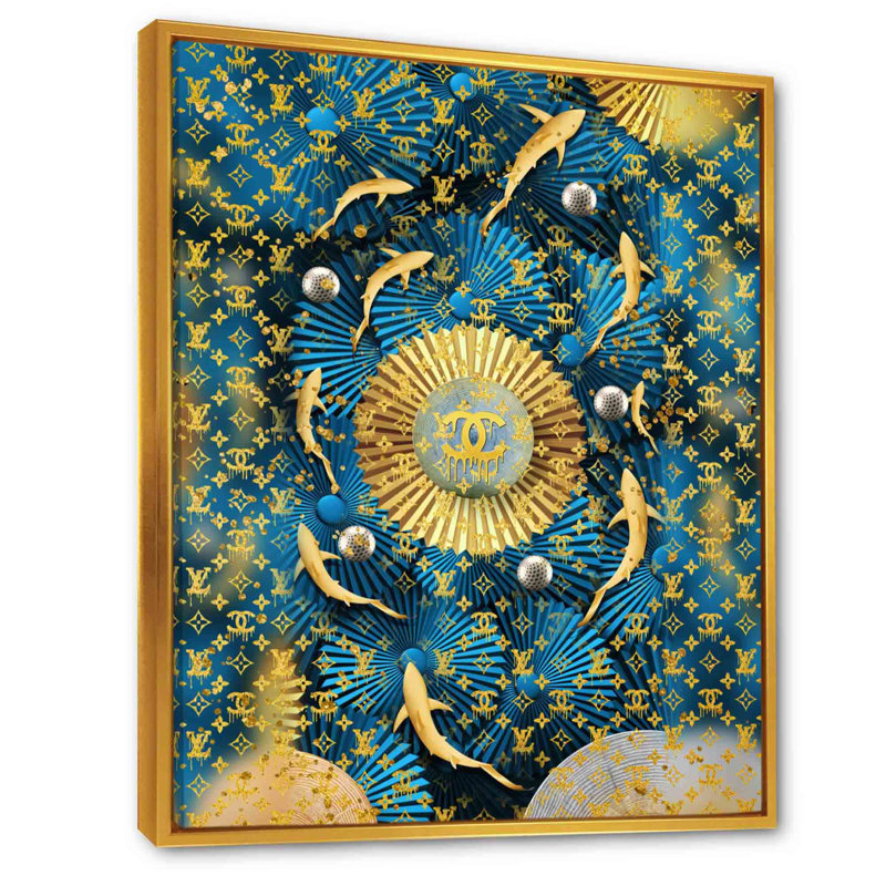 Luxury Brand Design II - reproduction sur toile, H 40 po x l 30 po x P 1,5 po, Cadre flottant doré