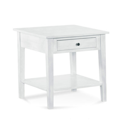 Table de bout haute en bois massif avec rangement East 25 po