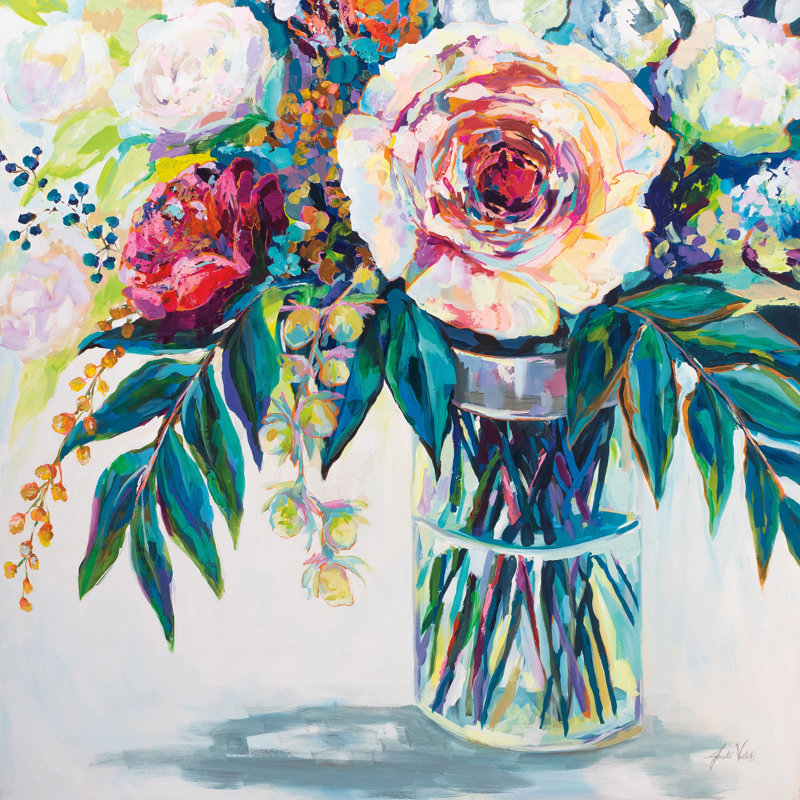 Alluring by Jeanette Vertentes - Wrapped Canvas Painting, 30cm H x 30cm W
