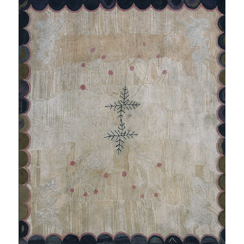 Tapis à poils bouclés Antique American Hooked