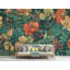 Papier peint floral orange sarcelle-364124706