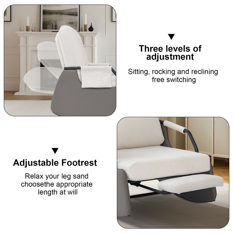 70cm Wide Ergonomic Recliner, White