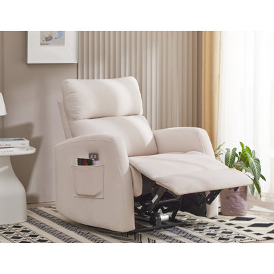 Alaine 33.9" Wide Chenille Power Standard Recliner by Ebern Designs