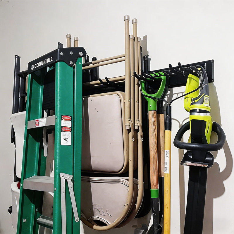 Système d'organisation mural robuste pour outils de garage - crochets réglables, rails de 48 po, capacité maximale de 450 lb