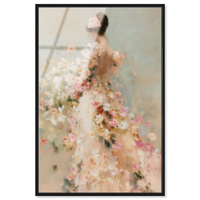 Flower Gown I Framed Acrylic Print Floral Glam Art by Art Remedy, Black Frame, 20 x 30