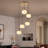 5-light Bubble Chandelier Brushed Brass Chandelier