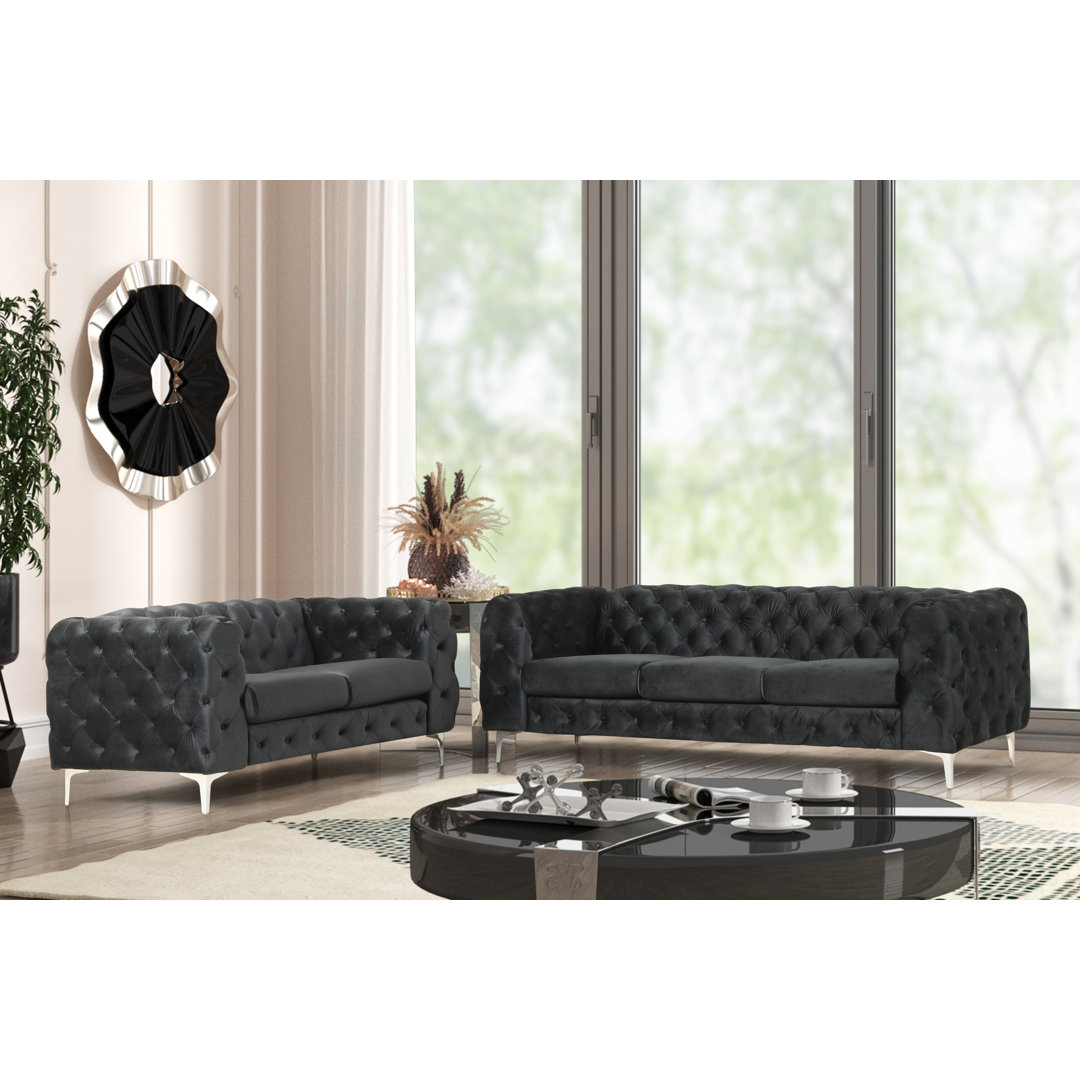 Gladys 2- Piece Velvet Livingroom Set Willa Arlo™ Interiors Upholstery 