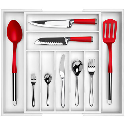 Rangement de tiroir ajustable pour couverts et ustensiles de cuisine
