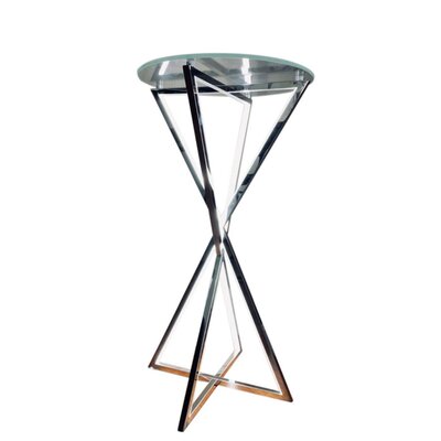 Alexande Glass Top Cross Legs End Table