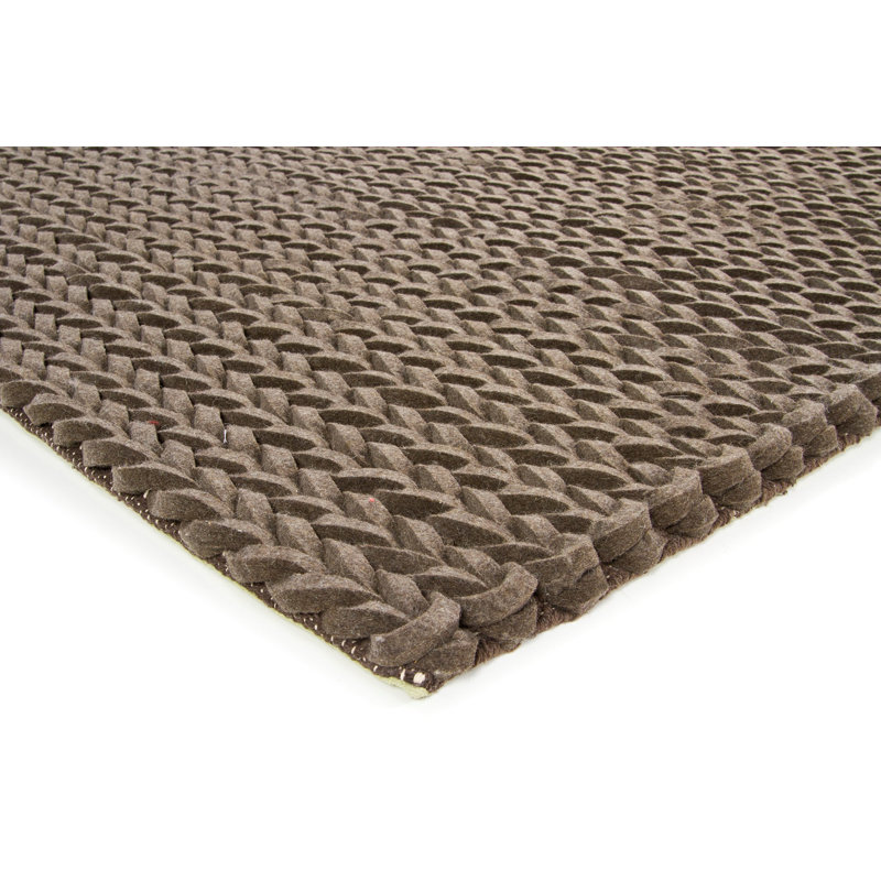 Tapis brun en laine tissé à la main Owen, 7 pi 9 po x 10 pi 6 po