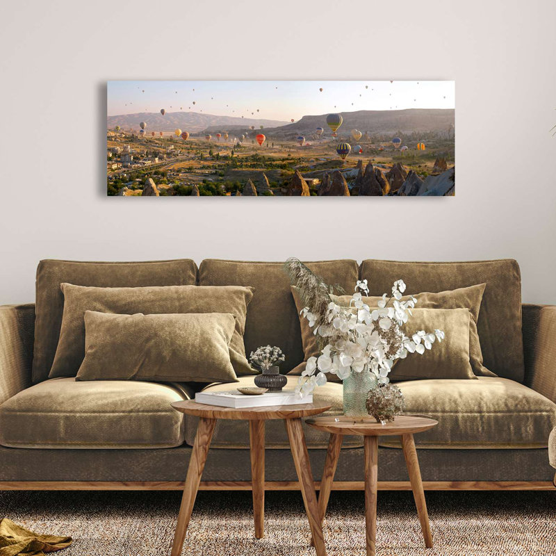 Air Balloons In Göreme, Cappadocia, Turkey by Pangea Images - Wrapped Canvas Print, 35cm H x 100cm W x 4cm D