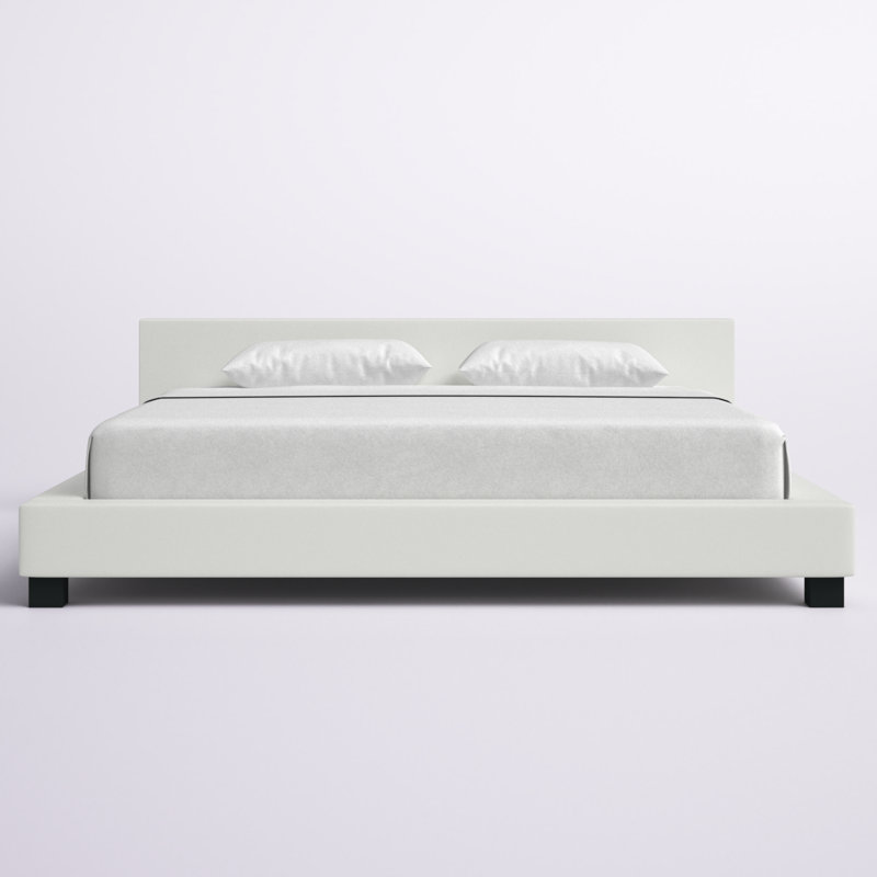 Lit plateforme moderne Anabell B2042, Blanc, Très grand