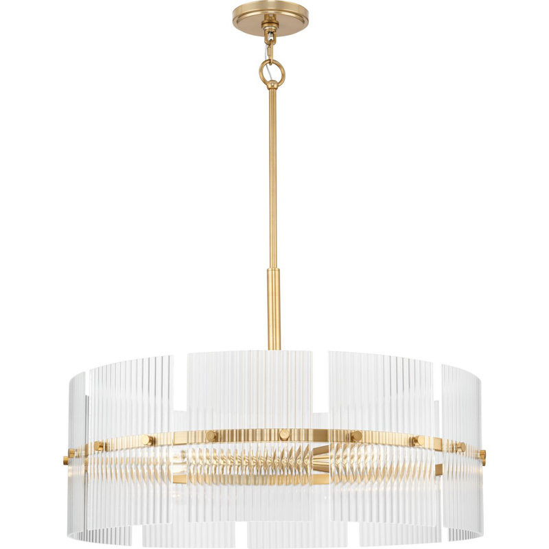 Lustre contemporain à six lumières, Or doux