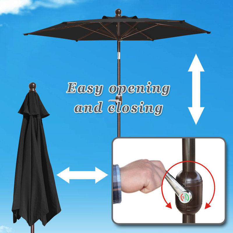 Parasol à DEL incliné pour l'extérieur, Noir