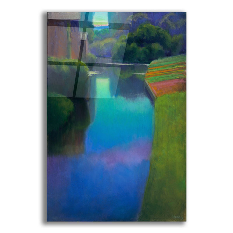 «Dusk At Contevoir On Plastique / Acrylique» par Ian Roberts, H 16 po x l 12 po x P 0,13 po