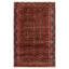Tapis rouge rectangulaire en laine de conception unique 4 pi x 6 pi 1 po Hedvah
