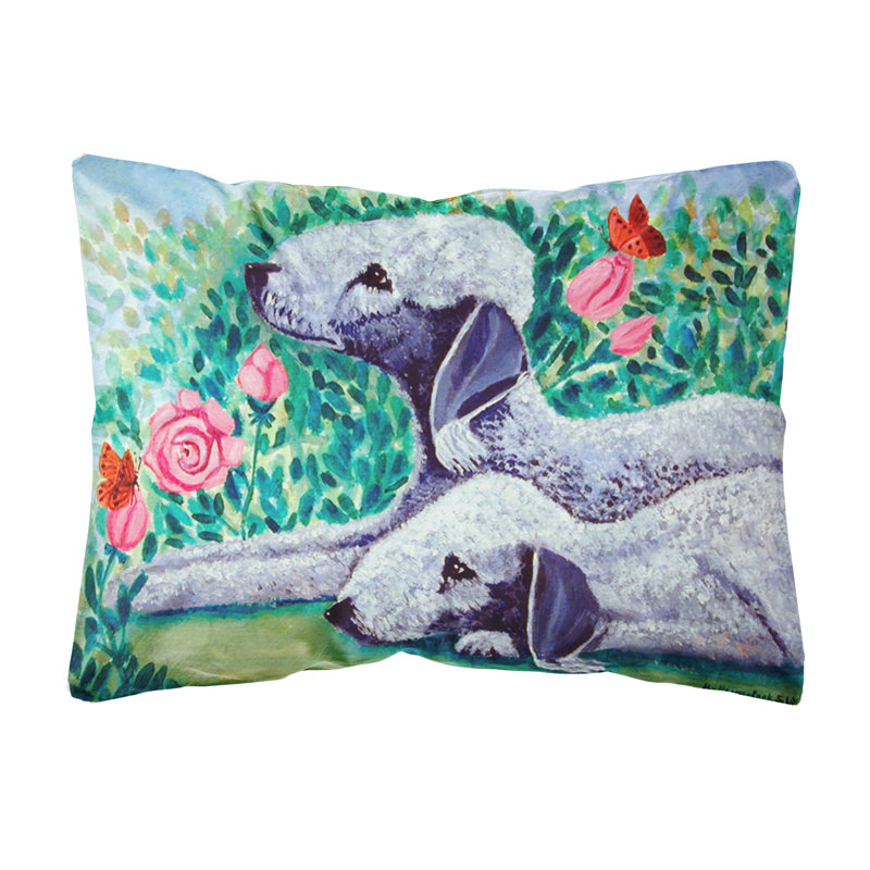 Coussin décoratif intérieur/extérieur rectangulaire bedlington terrier