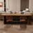 Nut-brown Rectangular Solid Wood desk-108918988
