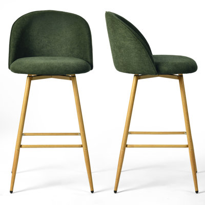 Tabouret de bar Mid-Century avec pieds en métal et pieds en métal