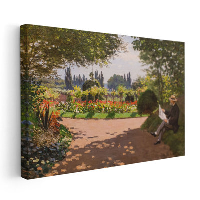 Adolphe Monet dans le jardin du Coteau à Sainte-Adresse, 1867 - reproduction d'art sur toile