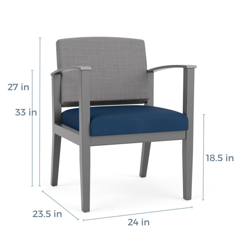 Table de bout en bois Amherst, Étain, Chambray gris / Patriot Plus Blue Ridge