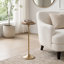 Table de bout en marbre de luxe Jackins, table d'appoint ou table d'appoint moderne en marbre et en métal pour le salon, la chambre à coucher, 27 po-423319125-423319129